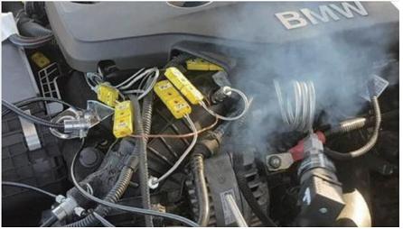 [국토부 조사단은 BMW 차량의 화재 원인은 EGR(배기가스재순환장치) 쿨러의 균열에 따른 냉각수 누수 때문인 것이라고 밝혔다.]