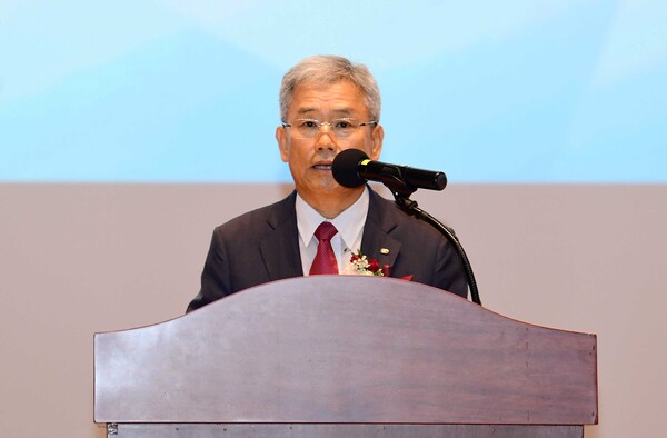 9월 20일 취임식에서 취임사를 하고 있는 김동철 한국전력 신임 사장